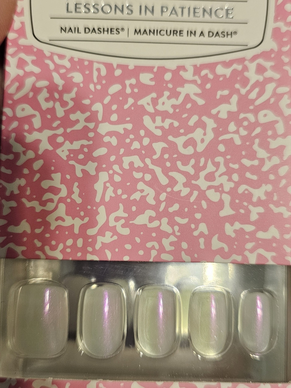 Lessons in Patience Iridescent White Press-On Nails